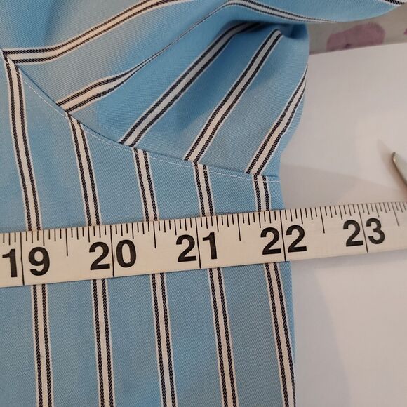 Foxcroft Blue Striped Button Down Shirt - Picture 10 of 12